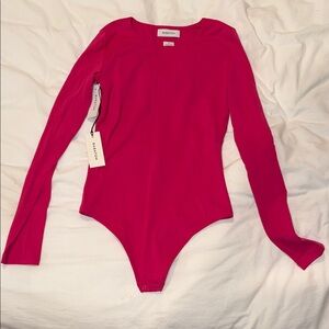 Aritzia Babaton pink long sleeve bodysuit- Small